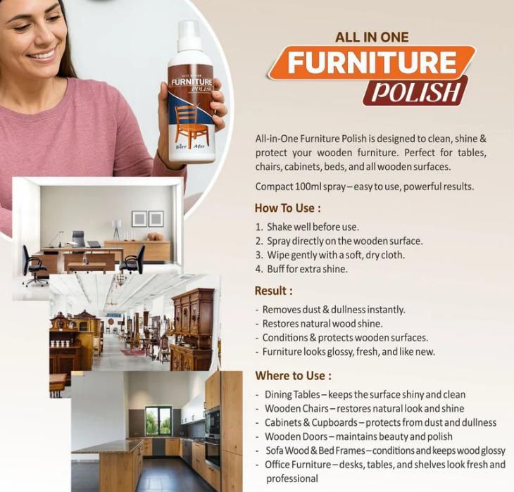 All-in-One Furniture Polish (450g x 3) – Long-Lasting Shine & Protection for Every Home
