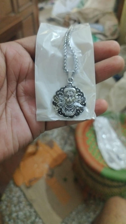 Sacred Hanuman Ji Pendant with Silver Chain – Divine Protection & Strength for Devotees